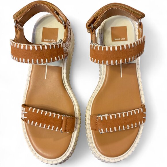 Dolce Vita Brown and Cream Platform Sandals - Picture 3 of 10